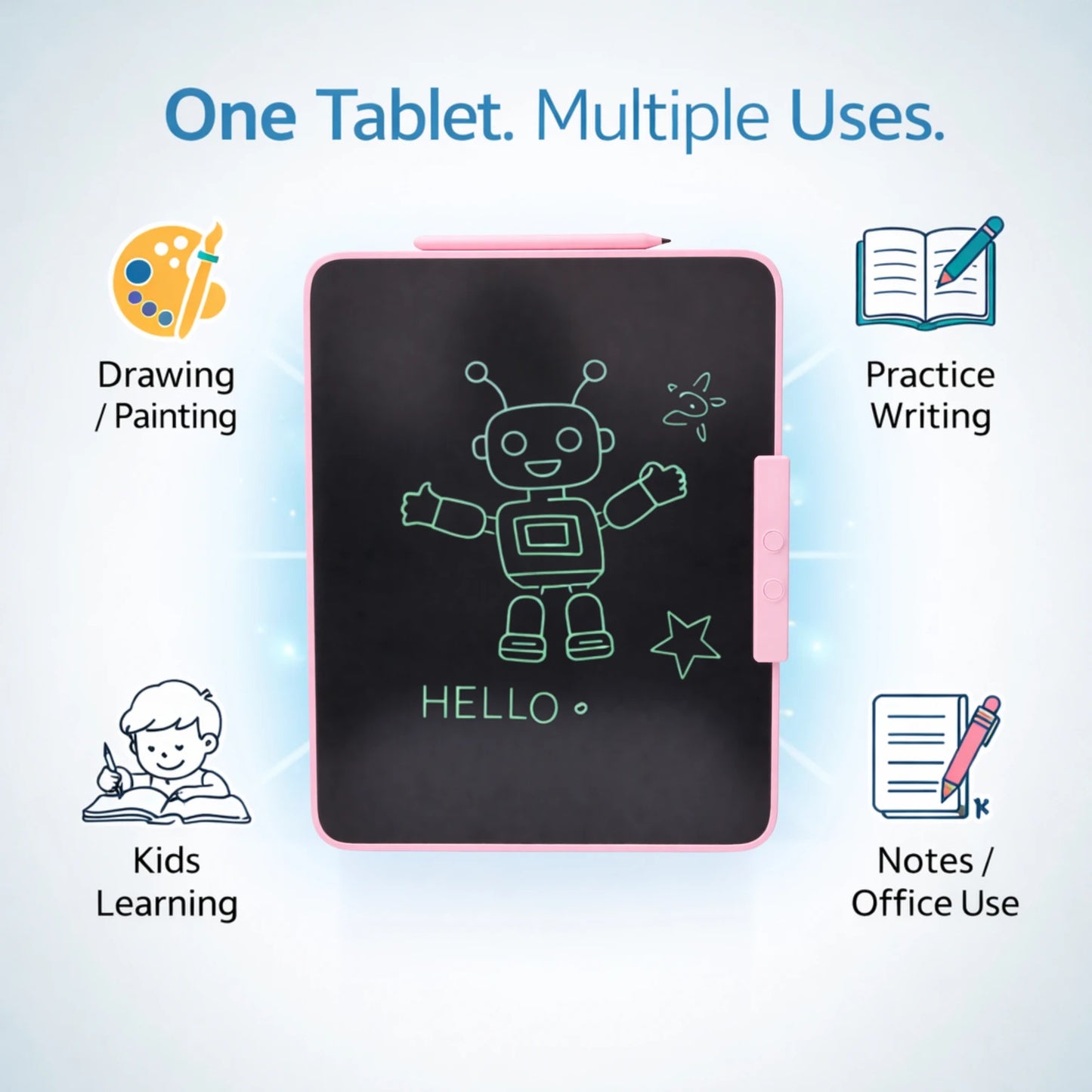 OPINIA Electric Writing Pad with 16-inch Screen for Drawing, Handwriting for Kids