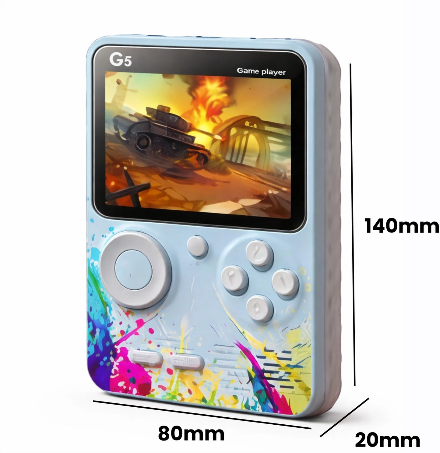 G5 Retro Game Box Handheld Console – 500 Built-in Games, Portable Gaming Device with HD Display & AV Output