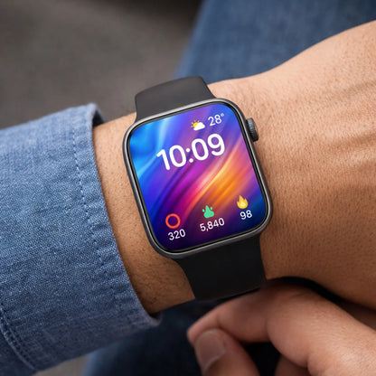 OPINIA Lexasfit WatchX Smartwatch – AMOLED Display, Bluetooth Calling, Wireless Charging & Fitness Tracker Watch