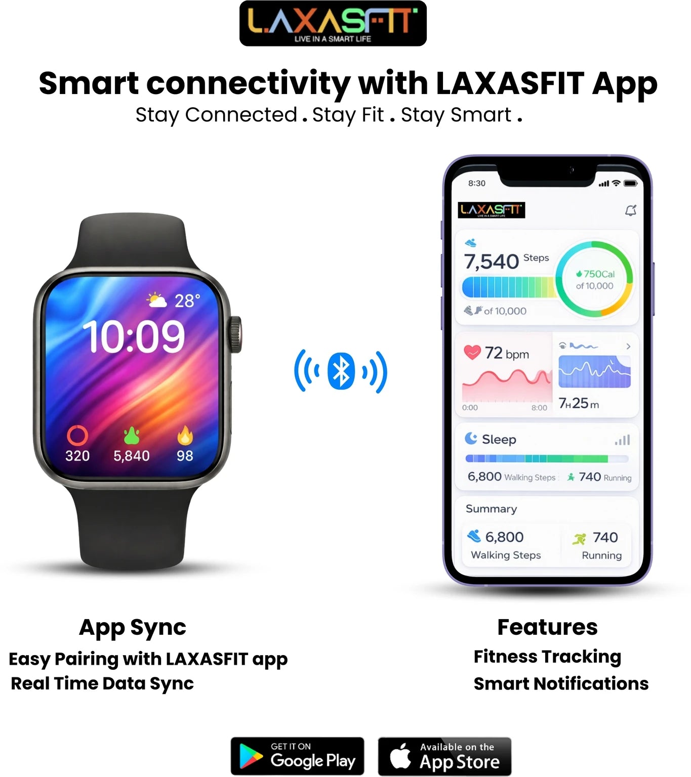 OPINIA Lexasfit WatchX Smartwatch – AMOLED Display, Bluetooth Calling, Wireless Charging & Fitness Tracker Watch