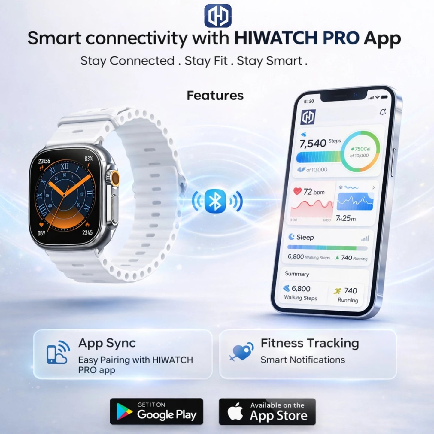 OPINIA L22 Ultra Smartwatch, Touch Screen Display, Bluetooth Calling, Wireless Charging Smartwatch