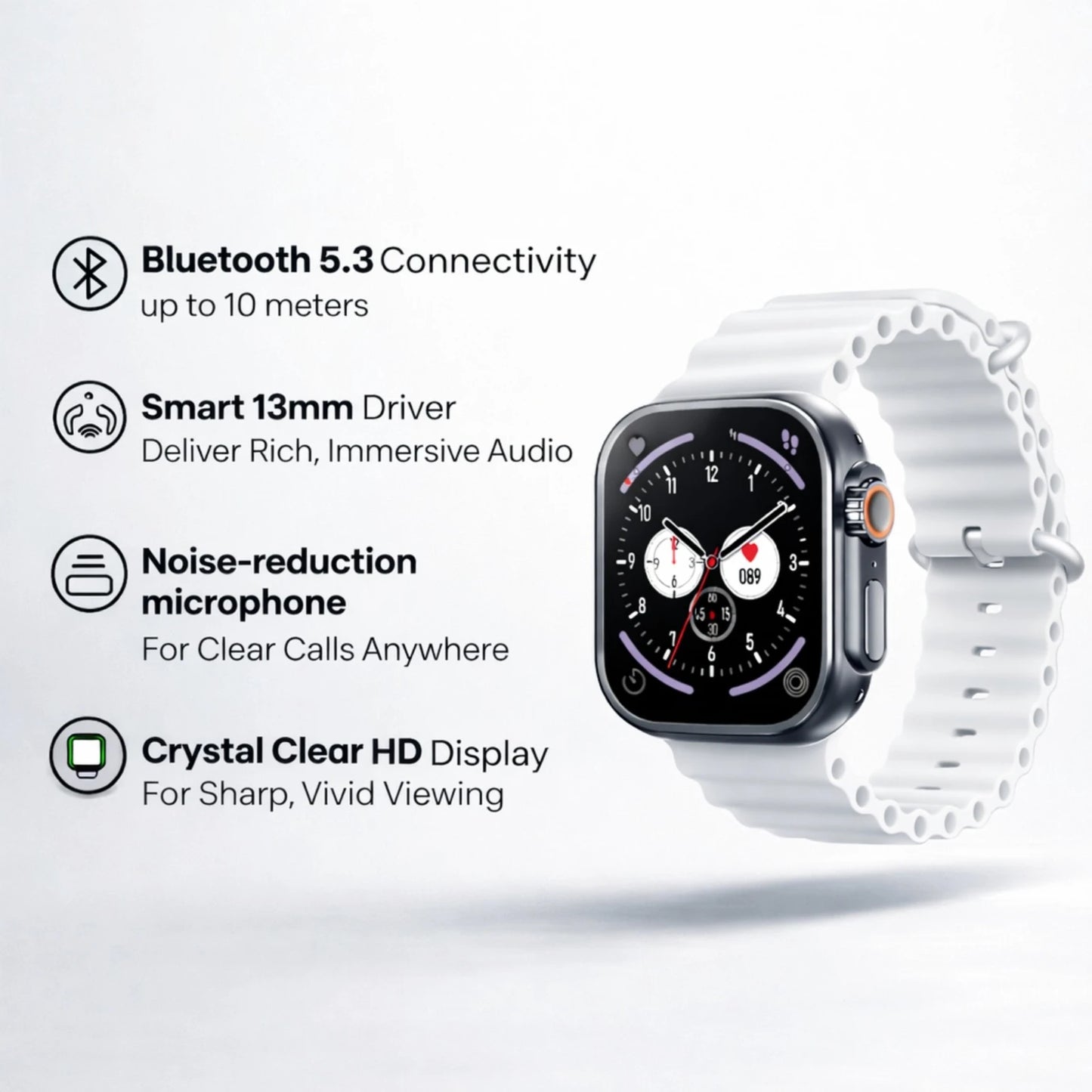 OPINIA L22 Ultra Smartwatch, Touch Screen Display, Bluetooth Calling, Wireless Charging Smartwatch