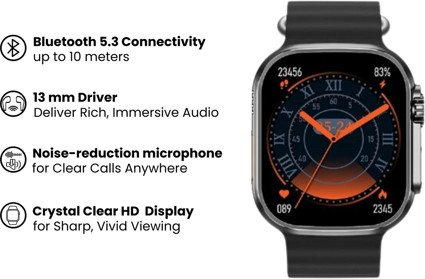 T900 Ultra 2 Smartwatch – 49mm Display, Bluetooth Calling, Fitness Tracker & Health Monitoring Watch
