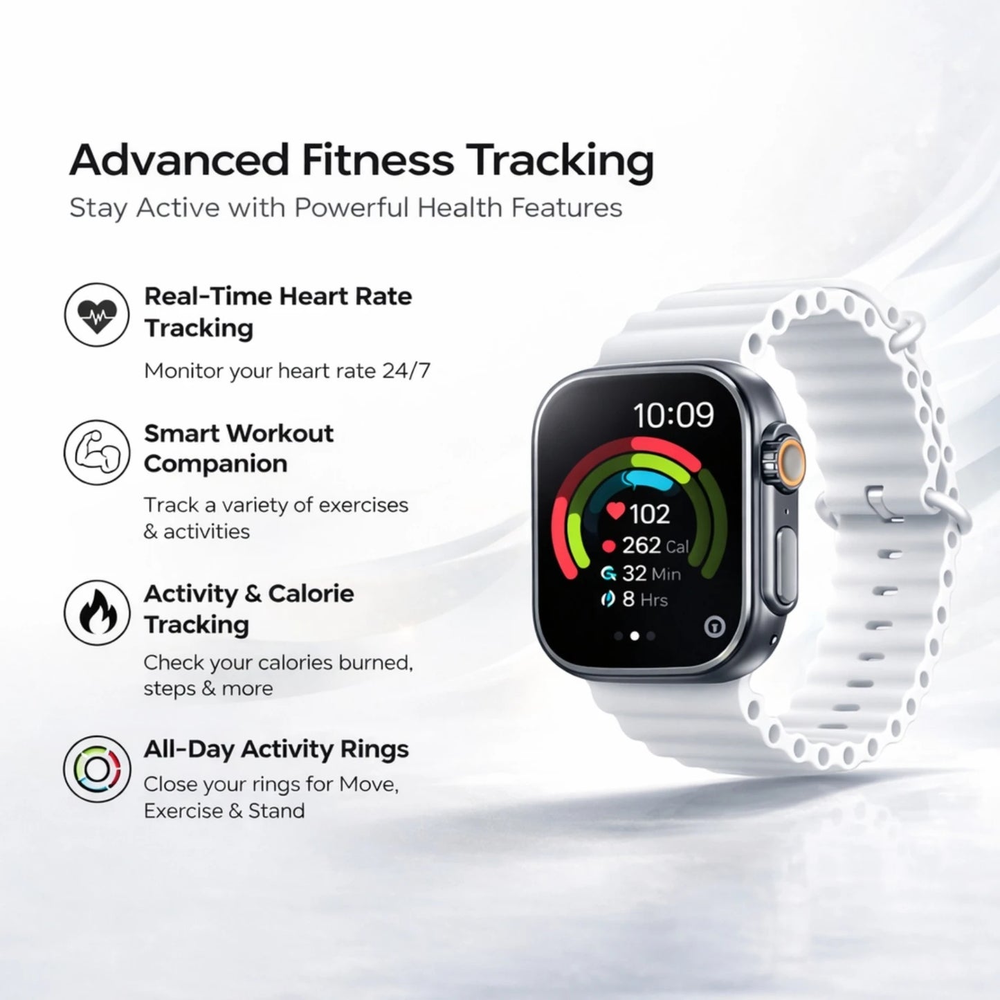OPINIA L22 Ultra Smartwatch, Touch Screen Display, Bluetooth Calling, Wireless Charging Smartwatch