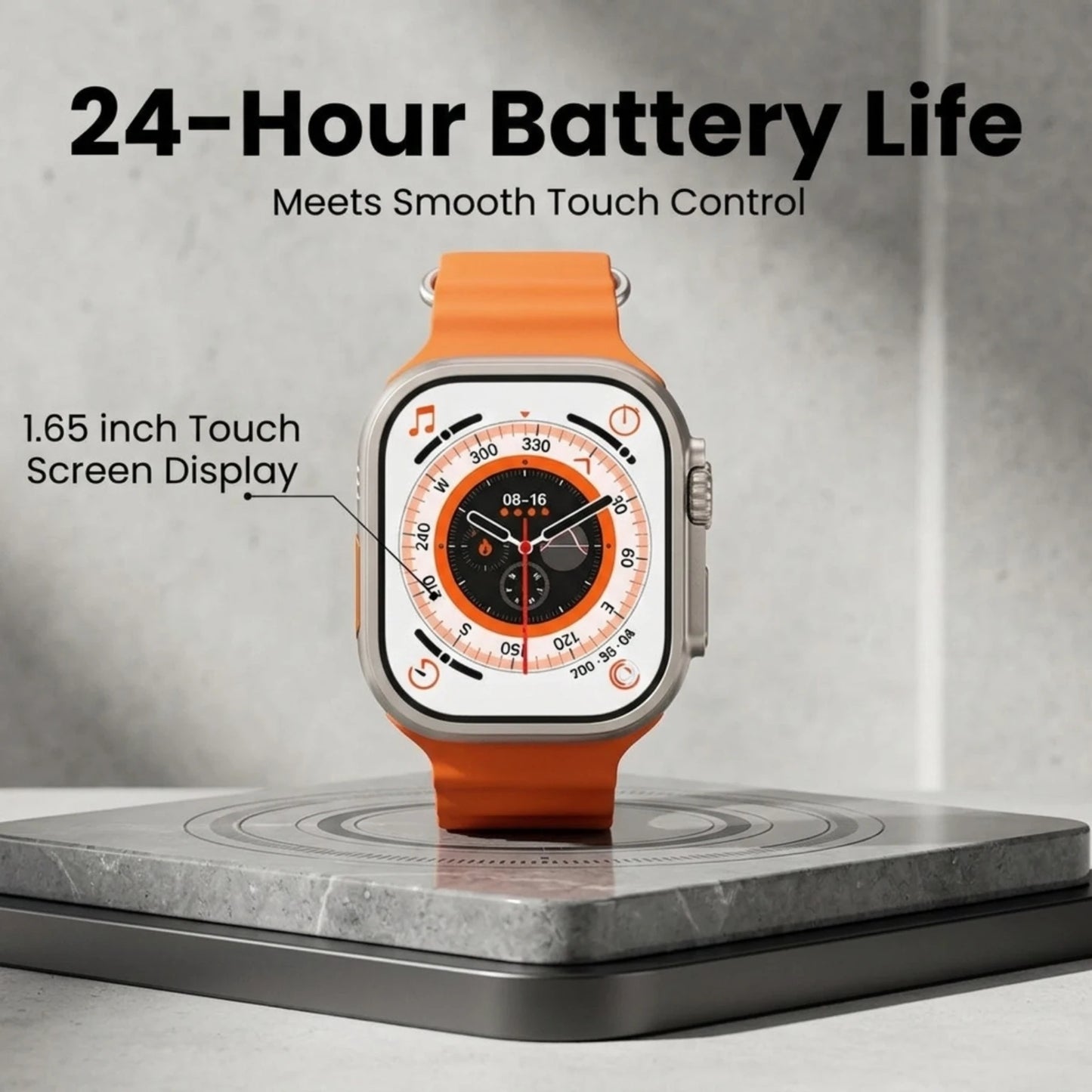 OPINIA L22 Ultra Smartwatch, Touch Screen Display, Bluetooth Calling, Wireless Charging Smartwatch