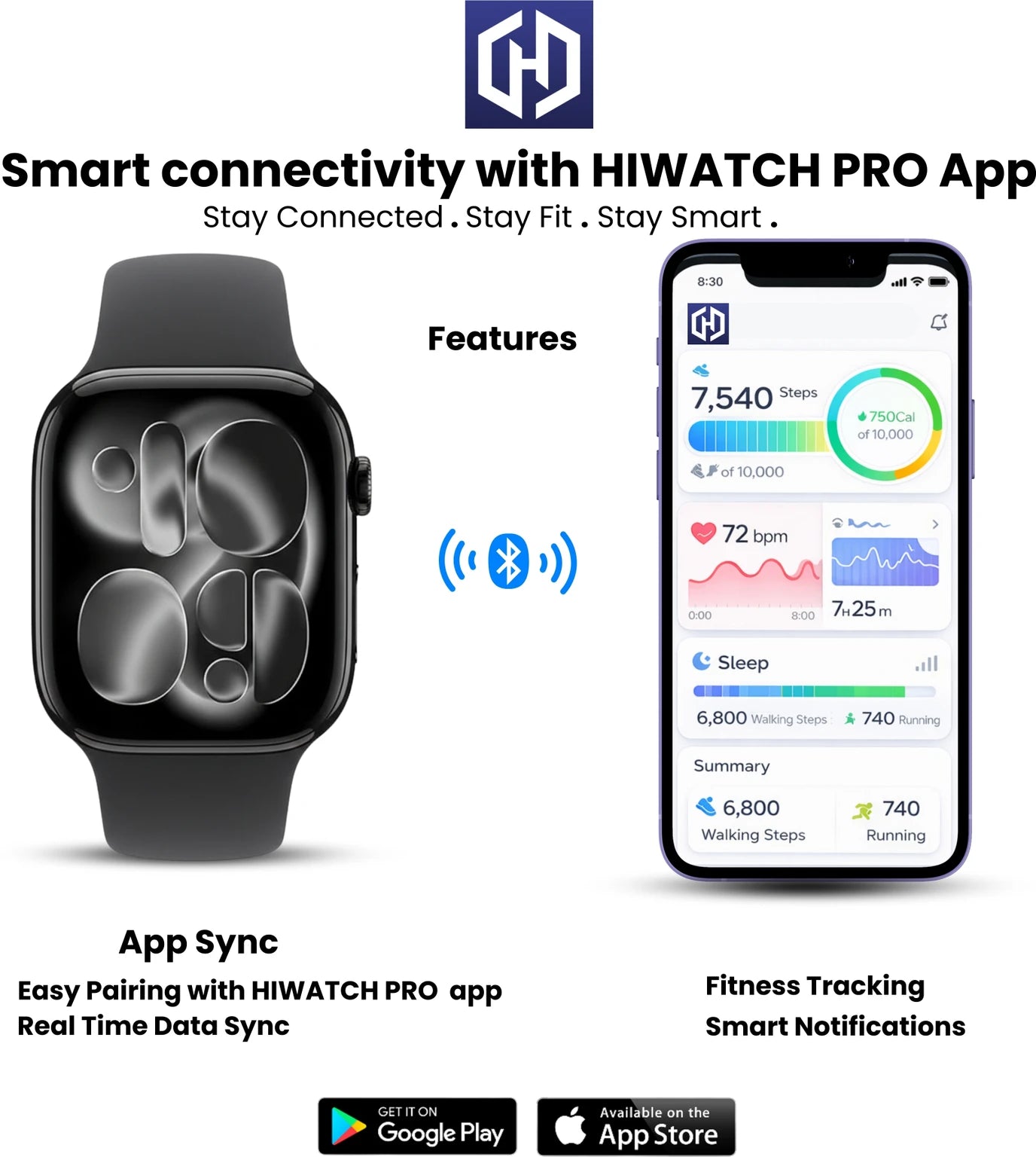 OPINIA hiwatch Series 11 Smartwatch – 46mm Touchscreen, Bluetooth Calling, Fitness Tracker & Health Monitoring Watch