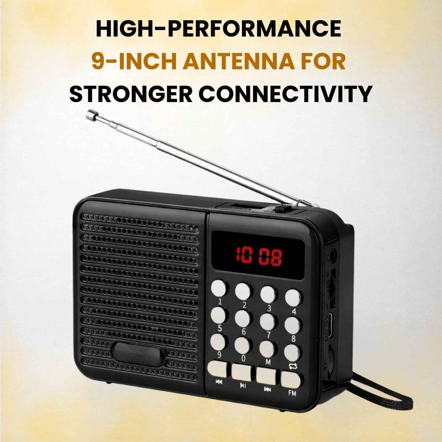 OPINIA Radio S8 FM Audio Player, 9 inch Antenna for Crystal Clear Sound FM Radio