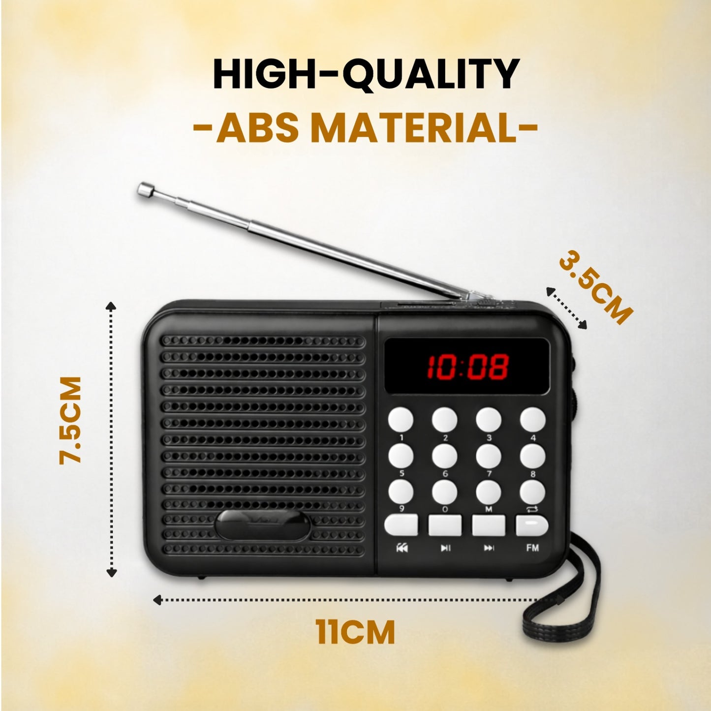 OPINIA Radio S8 FM Audio Player, 9 inch Antenna for Crystal Clear Sound FM Radio