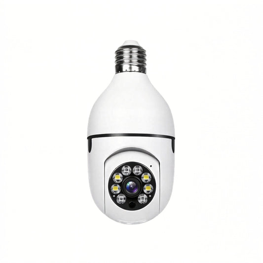 WiFi Smart Bulb Camera – 360° HD Security Camera with Night Vision, Motion Detection & Two-Way Audio | 128GB