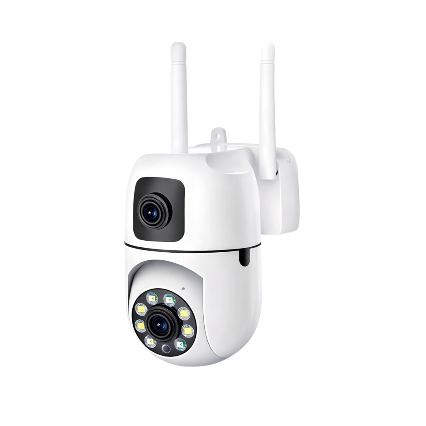 OPINIA Dual Lens Smart Wi-Fi Wall Camera with Live View & Two Way Audio Security Camera | 128GB