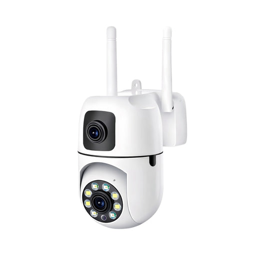 OPINIA Dual Lens Smart Wi-Fi Wall Camera with Live View & Two Way Audio Security Camera | 128GB