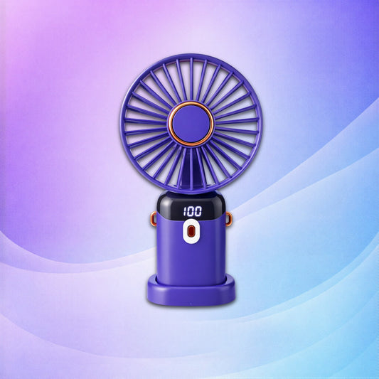 Mini Handheld Fan USB Rechargeable – Portable Fan with 3 Speed Modes, LED Light & Foldable Multi-Use Design