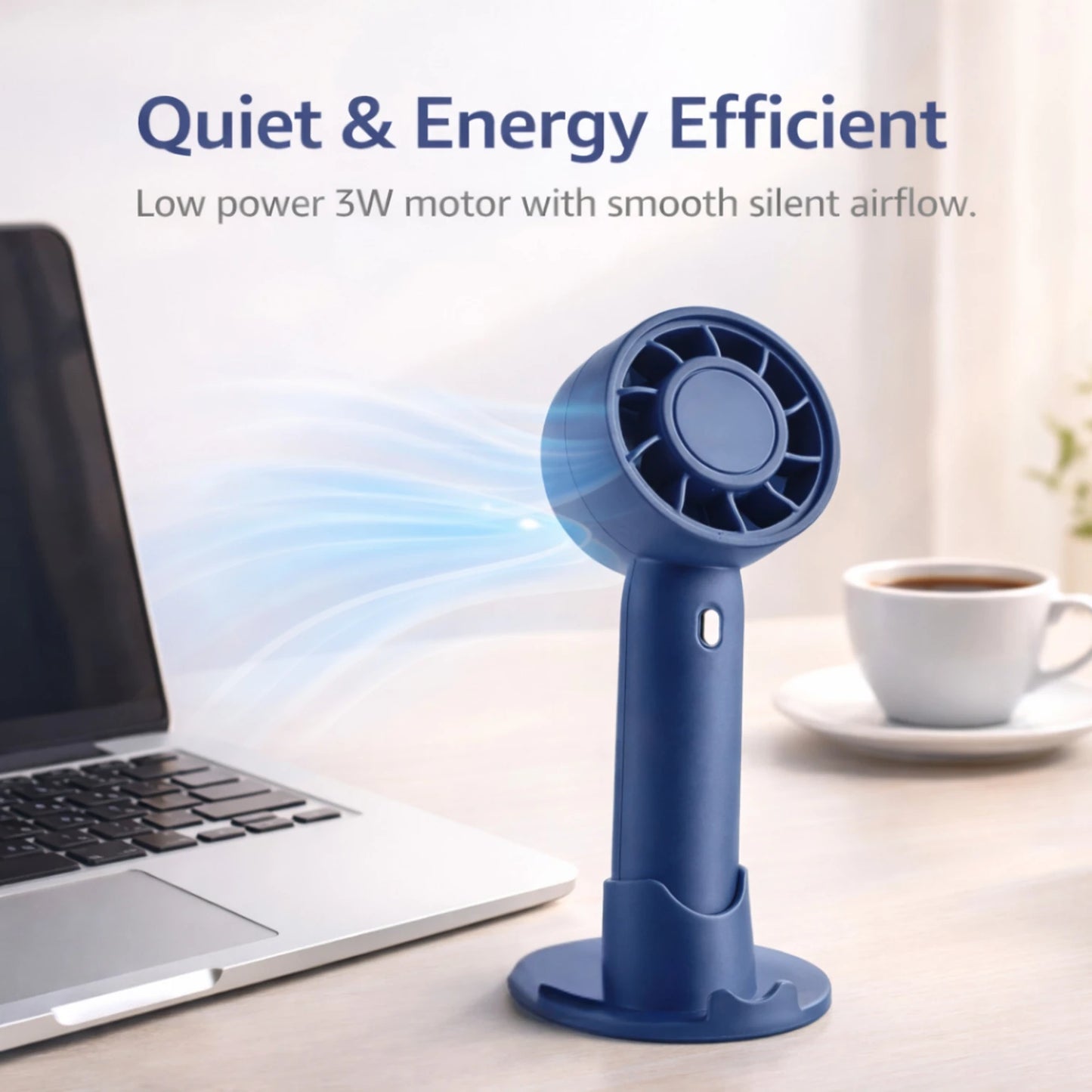 F51 Rechargeable Portable Mini Fan – Handheld & Desk Fan with 3-Speed Control & Phone Stand
