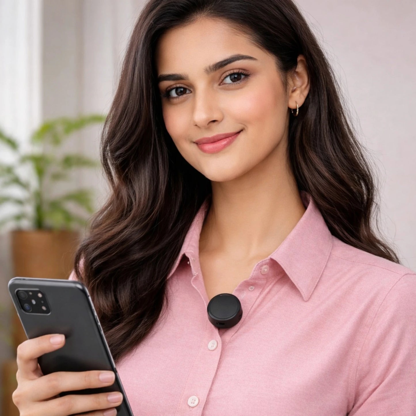 OPINIA Rechargeable Premium Dual Wireless Collar Mic for Excellent Recording Microphone