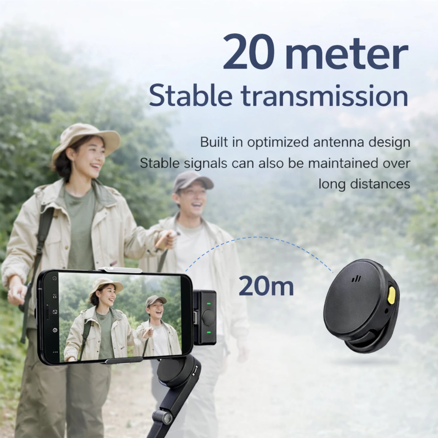 OPINIA Rechargeable Premium Dual Wireless Collar Mic for Excellent Recording Microphone