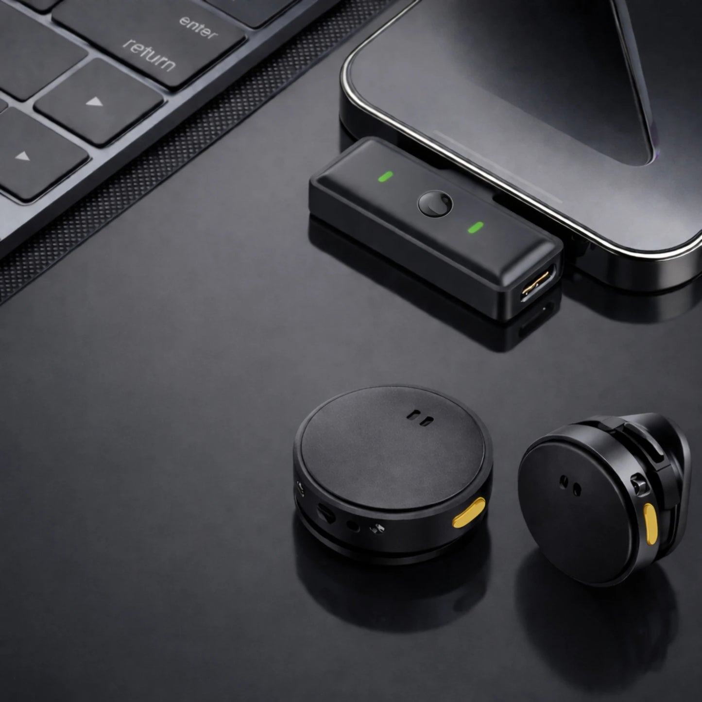 OPINIA Rechargeable Premium Dual Wireless Collar Mic for Excellent Recording Microphone