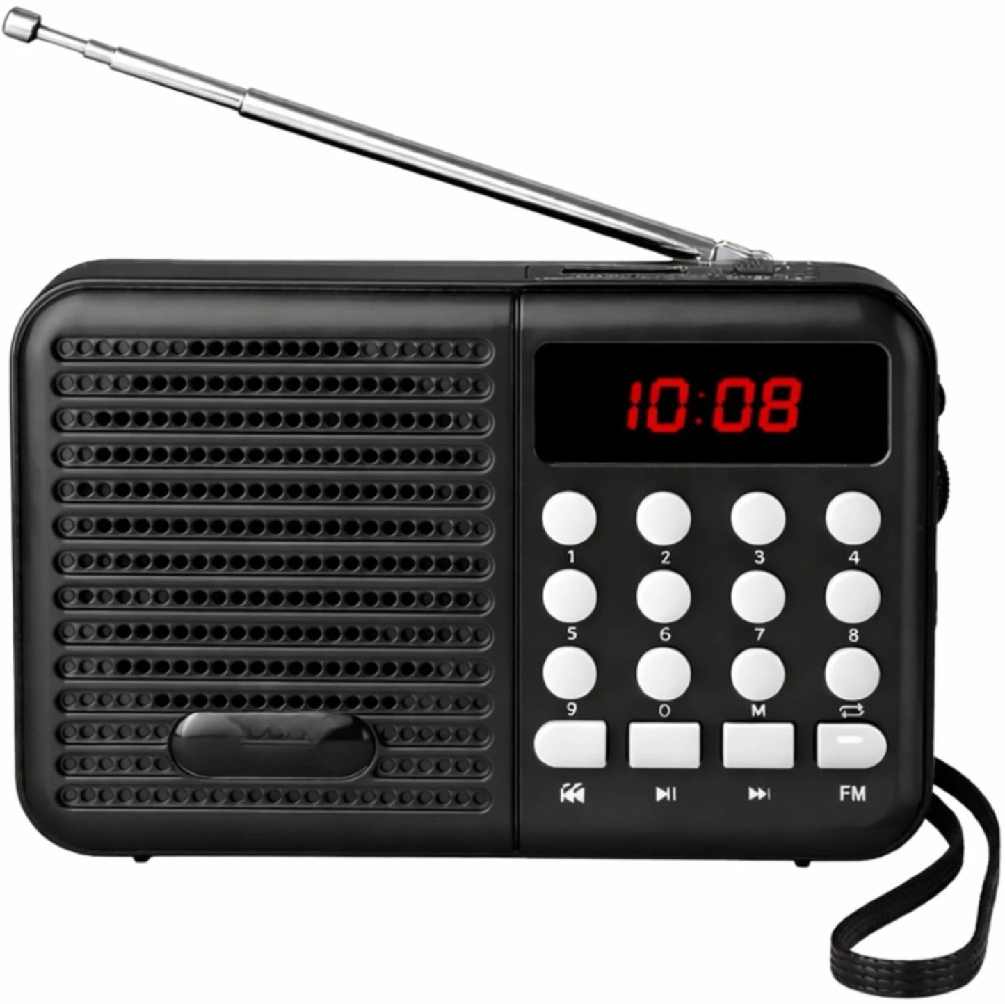 Retro Portable FM Radio with Digital Display – Rechargeable Speaker with USB, TF Card & AUX Support