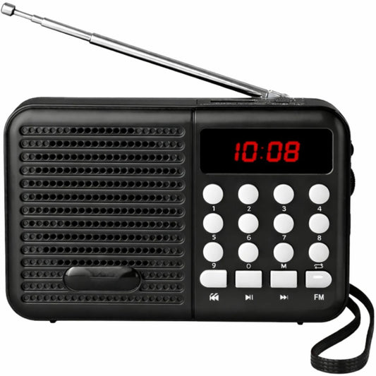 Retro Portable FM Radio with Digital Display – Rechargeable Speaker with USB, TF Card & AUX Support
