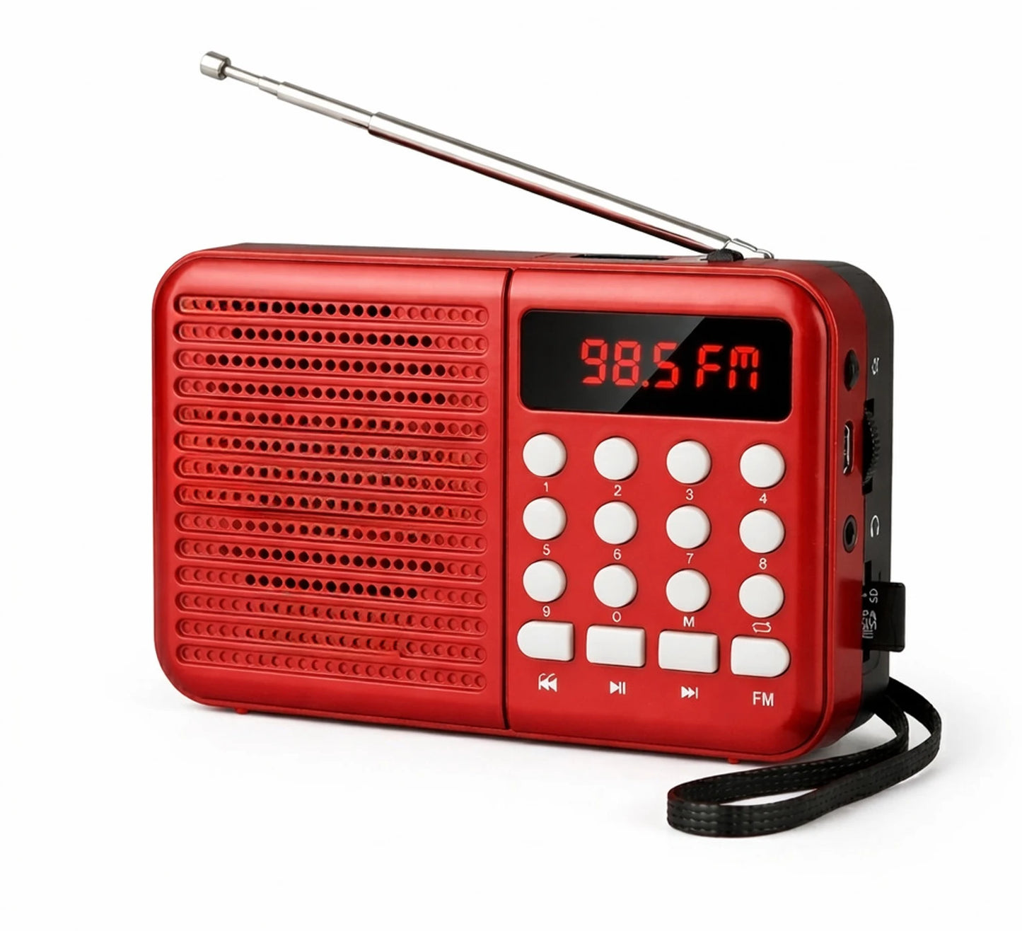 Retro Portable FM Radio with Digital Display – Rechargeable Speaker with USB, TF Card & AUX Support
