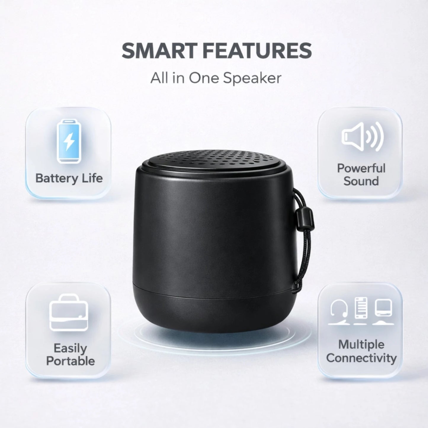 S678 Portable Bluetooth Speaker – Wireless Mini Speaker with Deep Bass, FM Radio, USB/TF Card & Type-C Charging