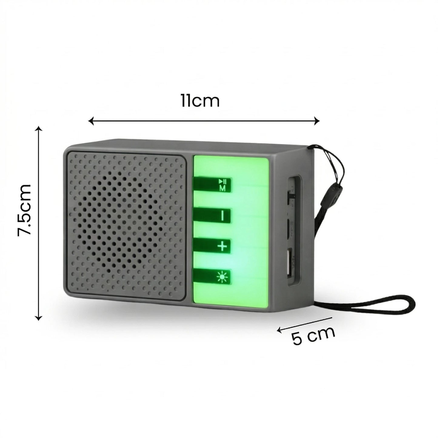 M413SP Portable Bluetooth Speaker – 5W Bass Sound, RGB Lights, TWS Pairing, FM Radio & Multi-Mode Playback
